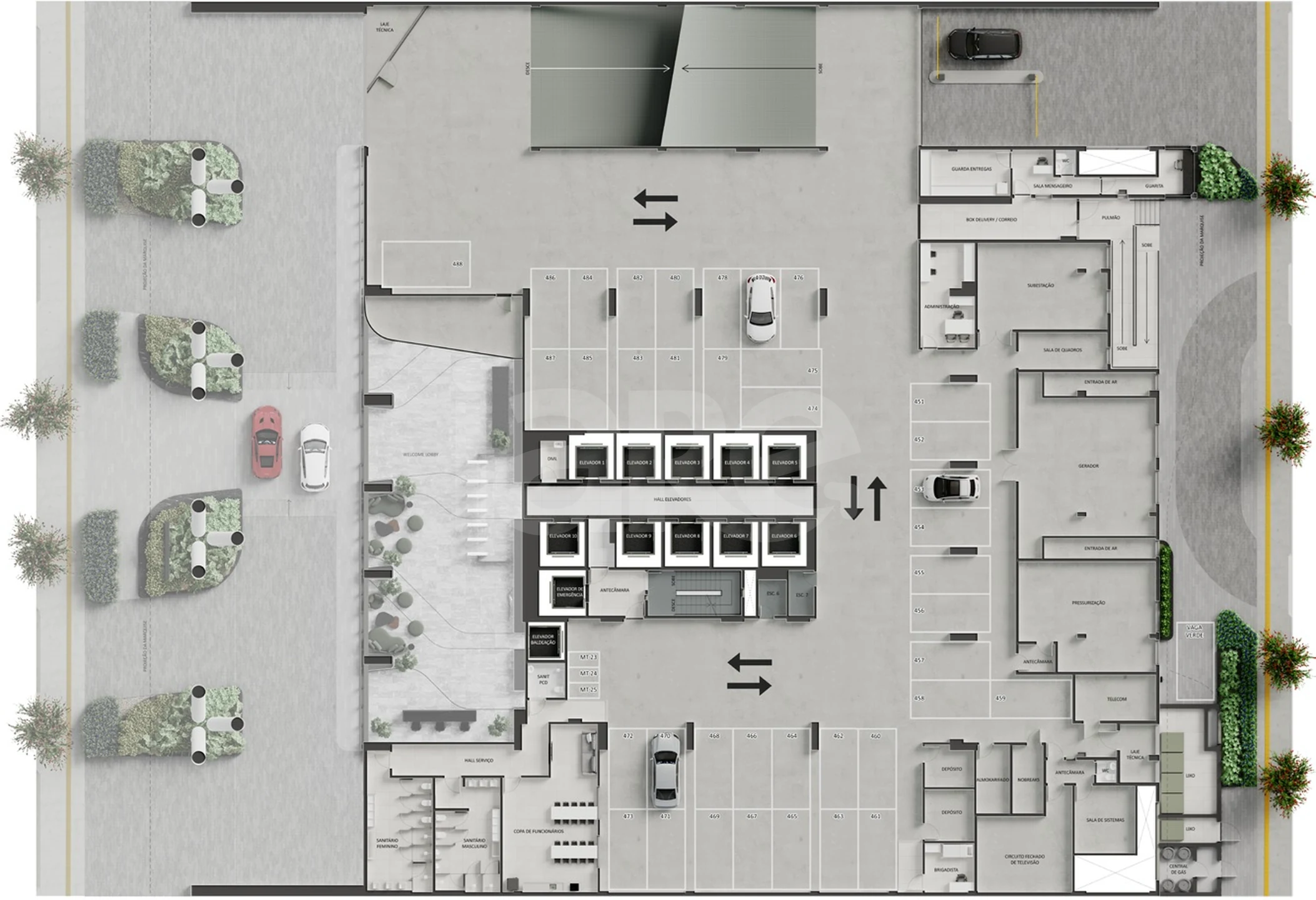 Planta — Pavimento garagem 1