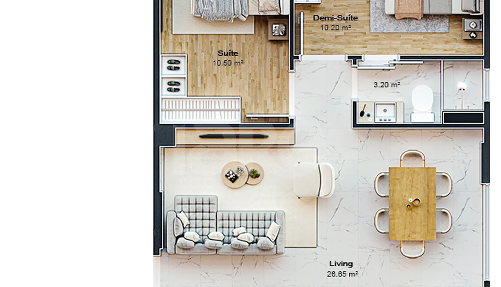 Planta — Apartamento 60 m²