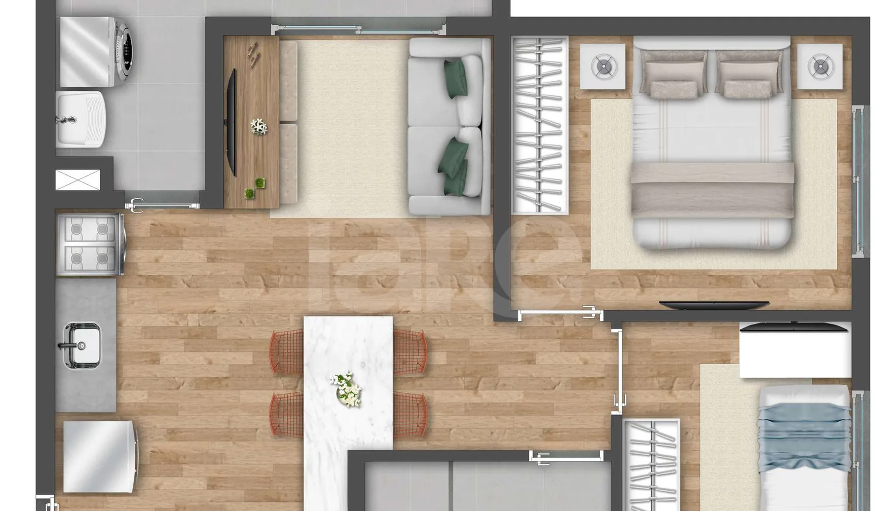 Planta — Apartamento 46,17 m²