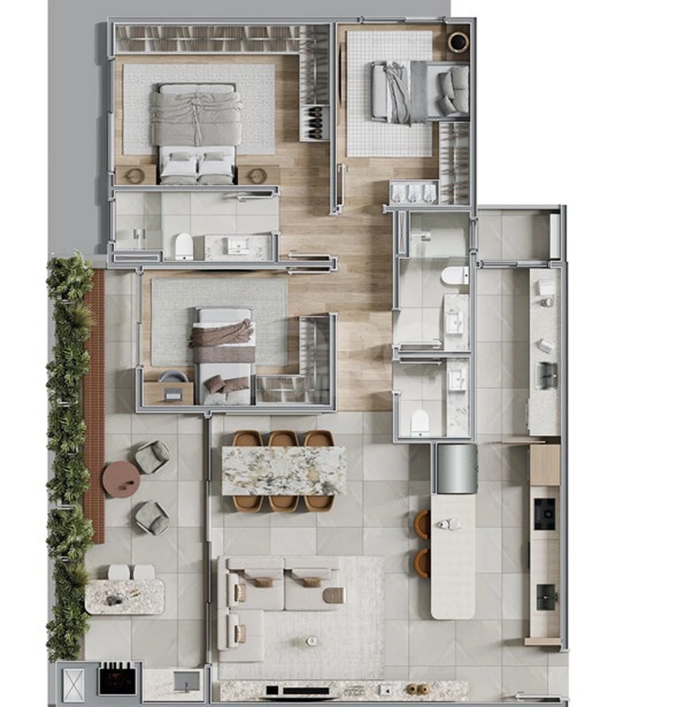 Planta — Apartamento 117,37 m²