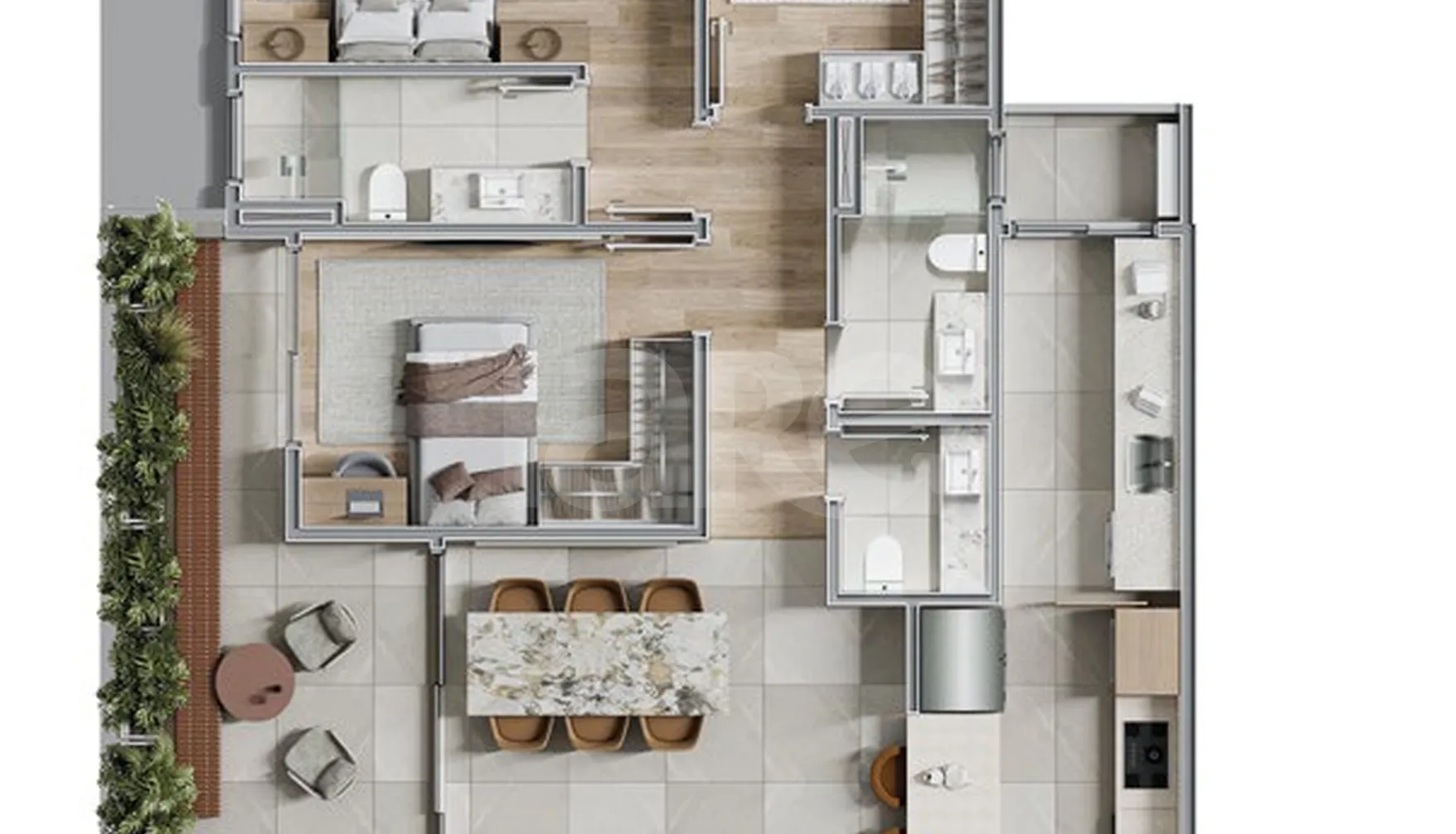 Planta — Apartamento 117,37 m²