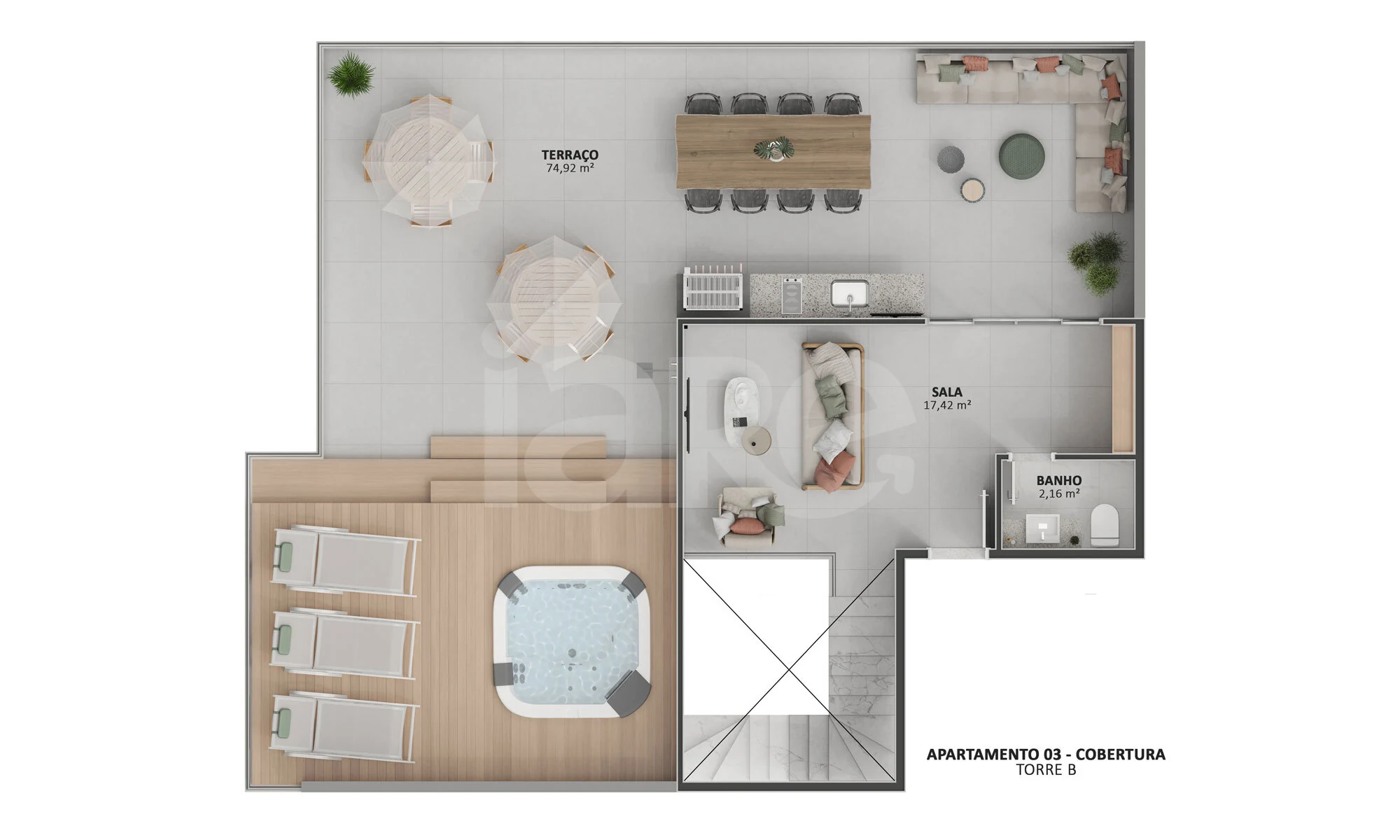 Planta — Cobertura Duplex 206,11 m²