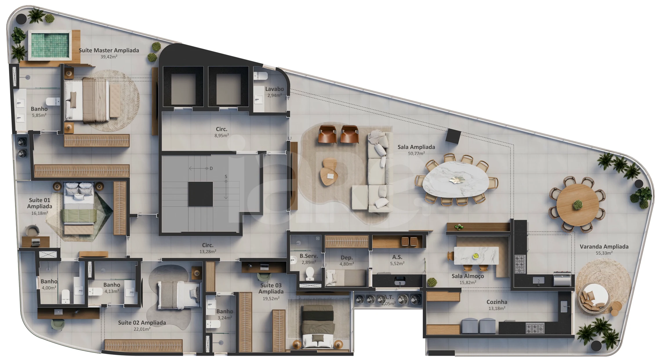 Planta — Apartamento 309,57 m²