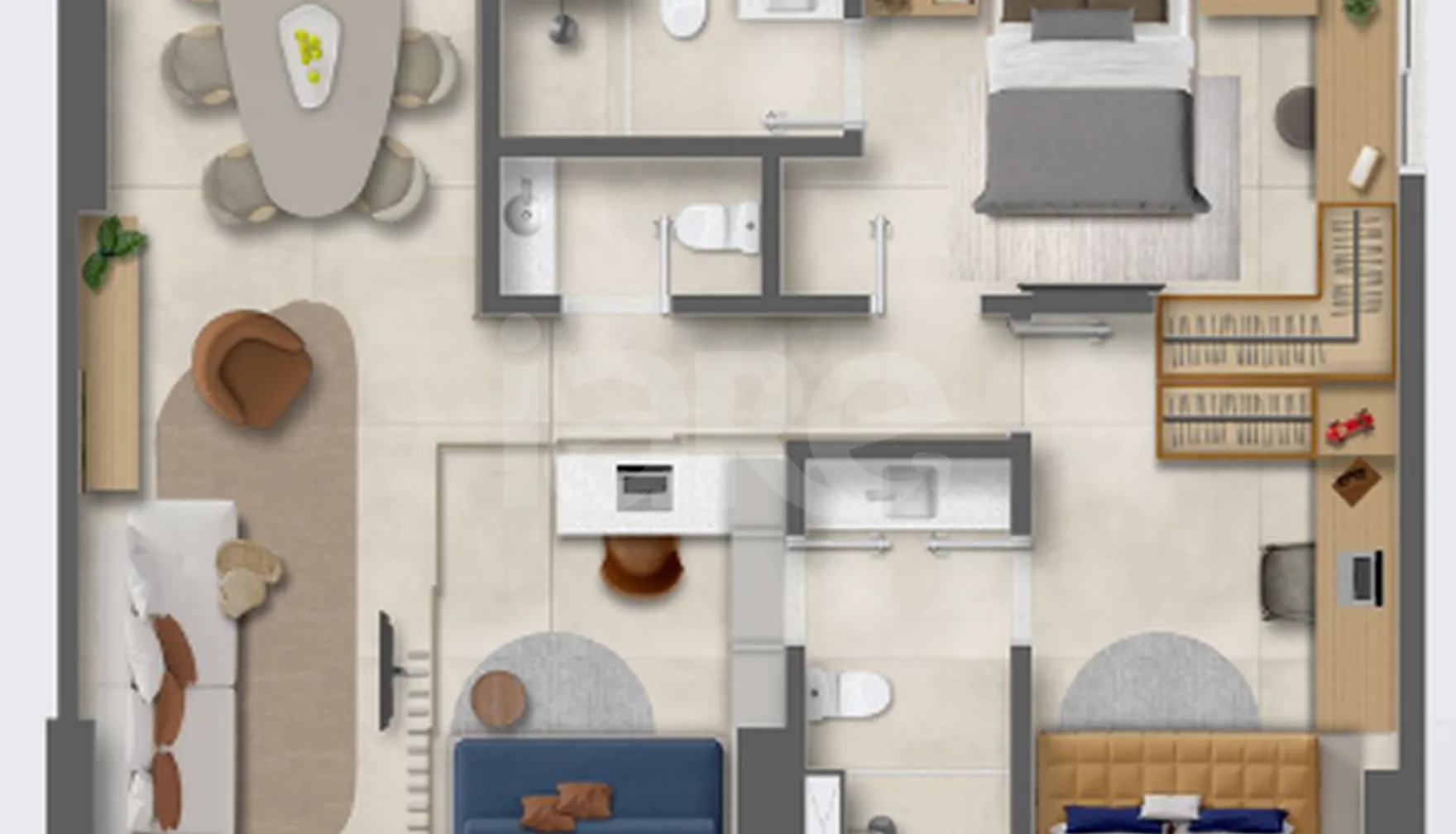 Planta — Apartamento 98,43 m²
