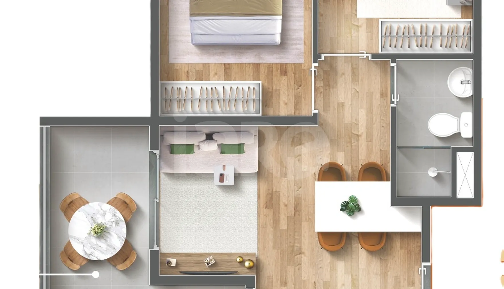 Planta — Apartamento 43,48 m²