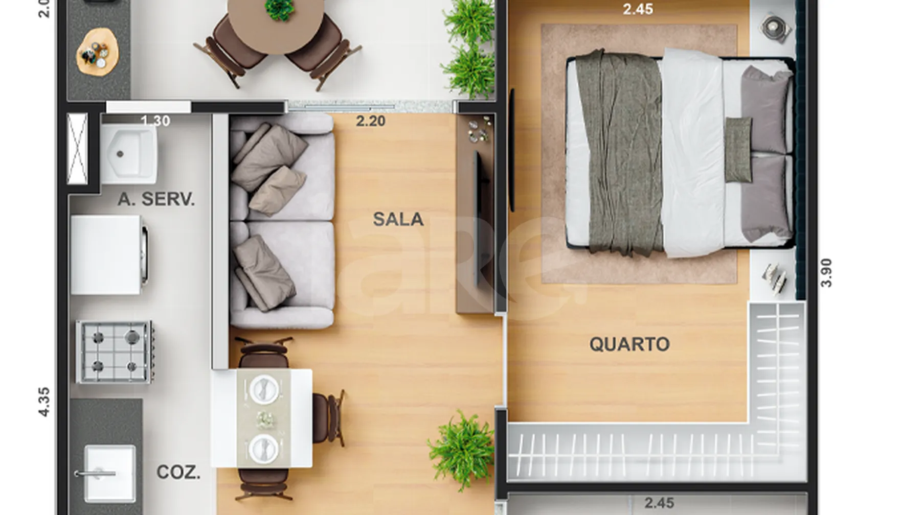 Planta — Garden 38,28 m²
