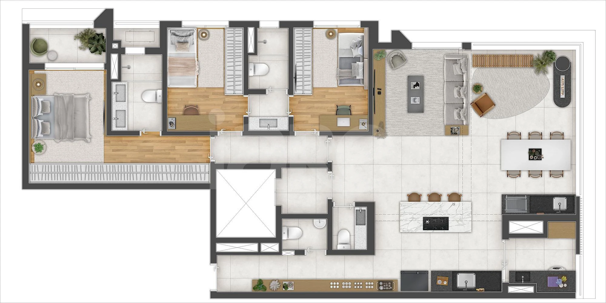 Planta — Apartamento 131,16 m²