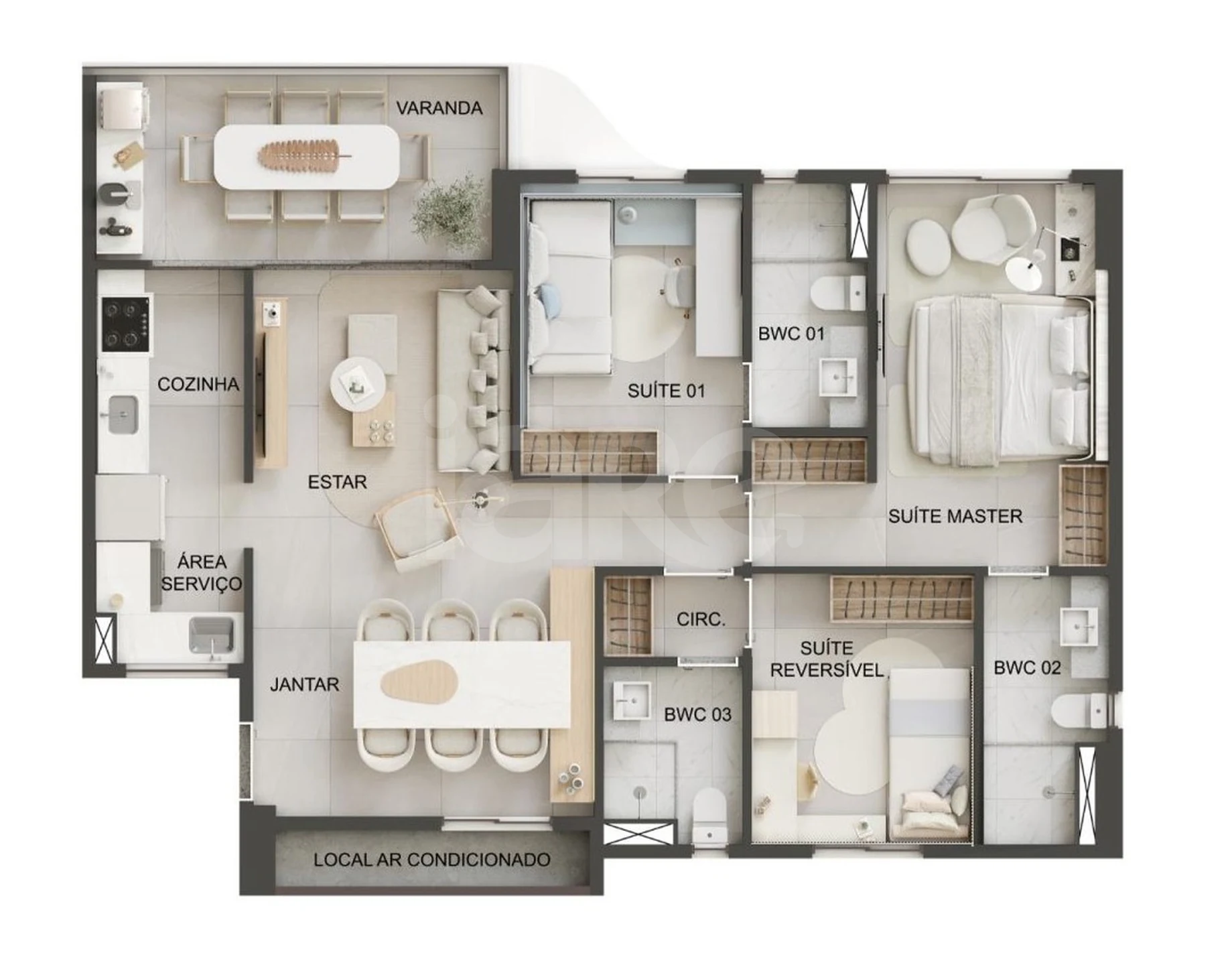 Planta — Apartamento 86,73 m²
