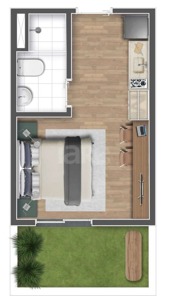Planta — Garden 24,25 m²