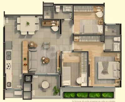 Planta — Apartamento 87,14 m²