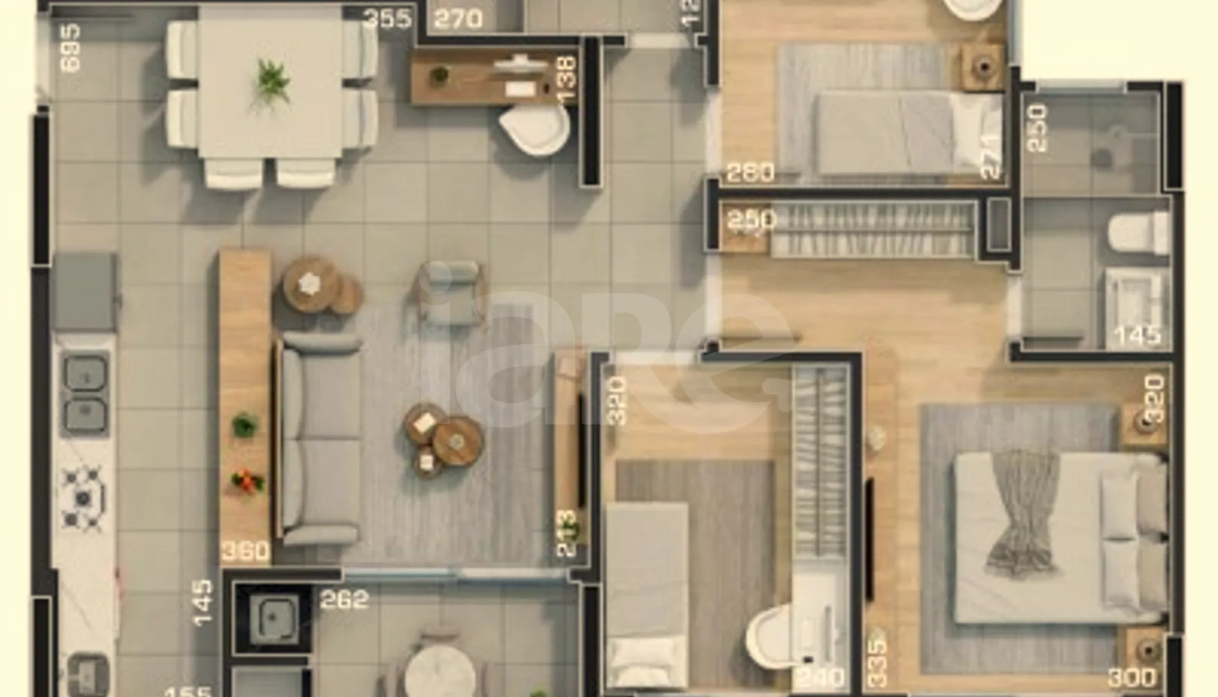 Planta — Apartamento 87,14 m²