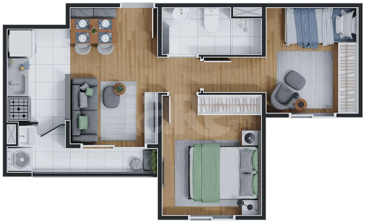 Planta — Apartamento 40,4 m²
