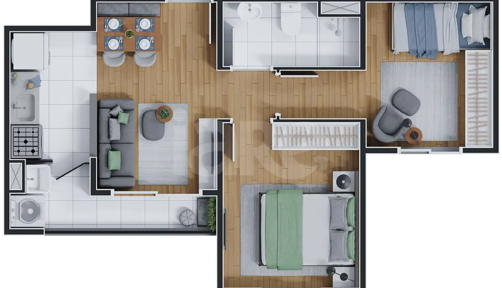 Planta — Apartamento 40,4 m²