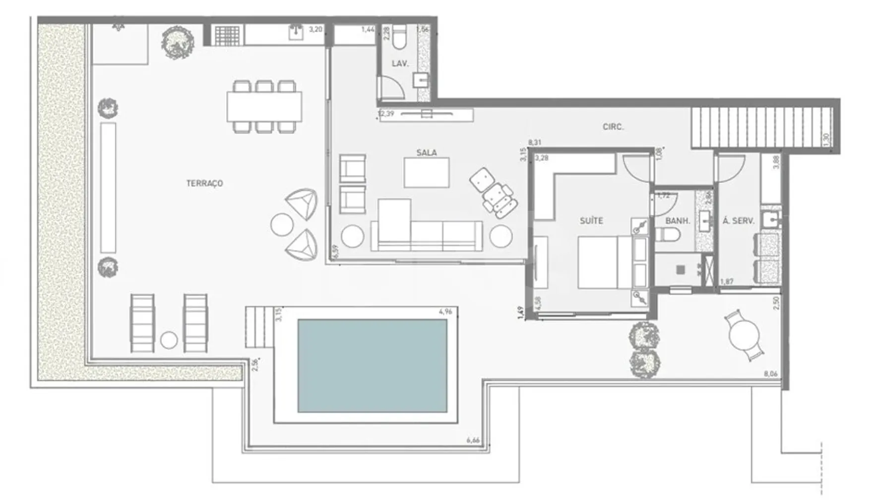 Planta — Cobertura Duplex 290,01 m²