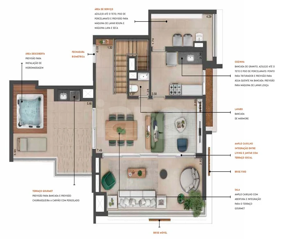 Planta — Apartamento 169,8 m²