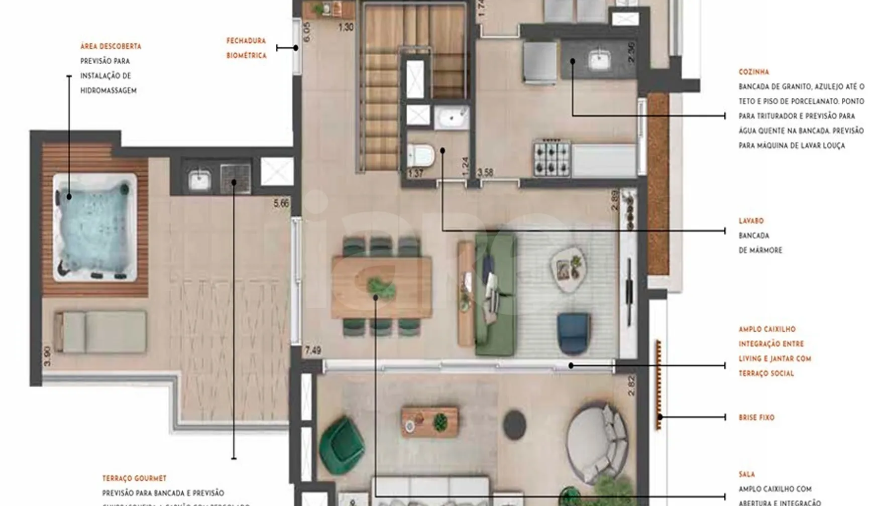 Planta — Apartamento 169,8 m²