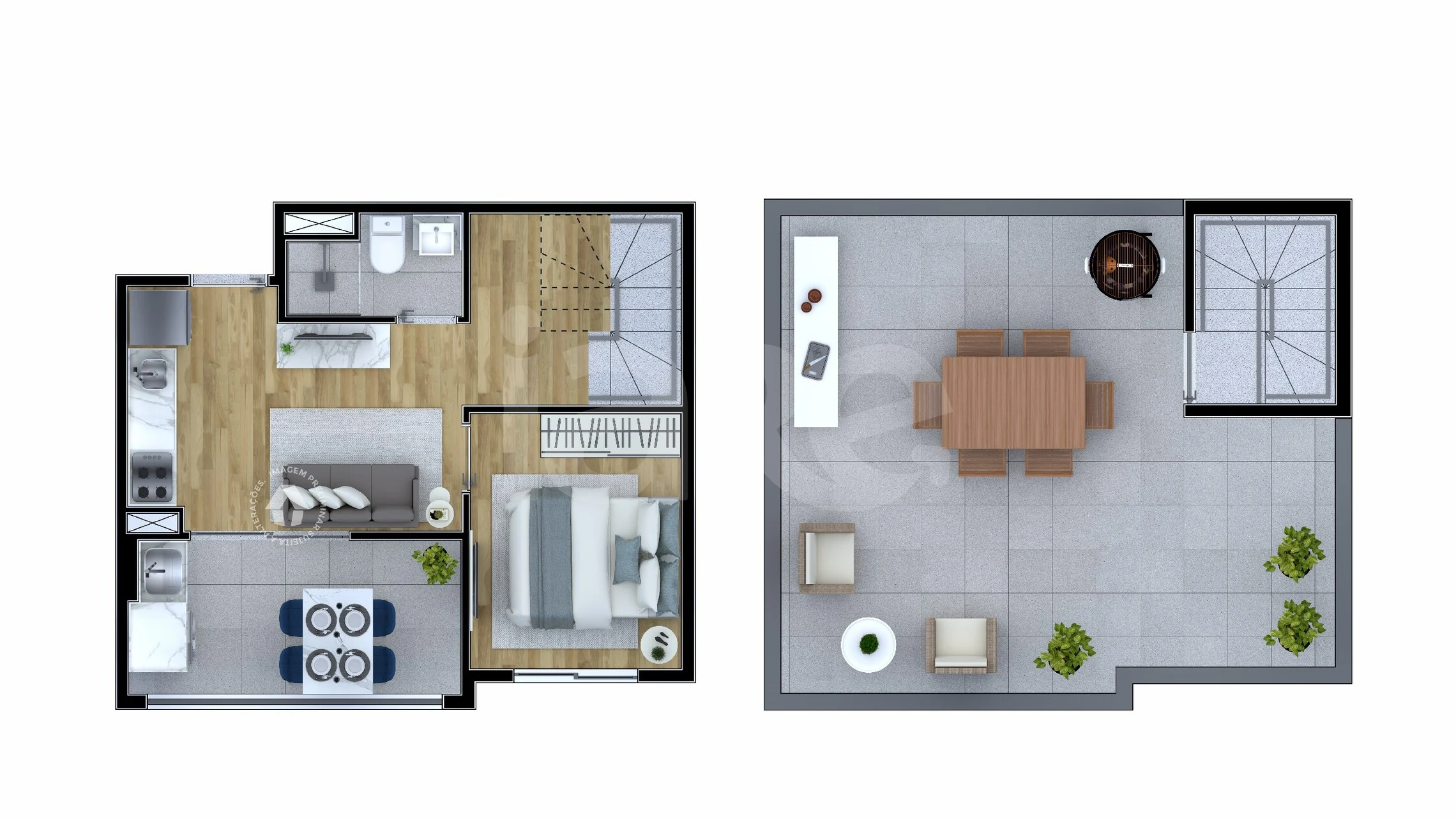 Planta — Cobertura Duplex 68,89 m²