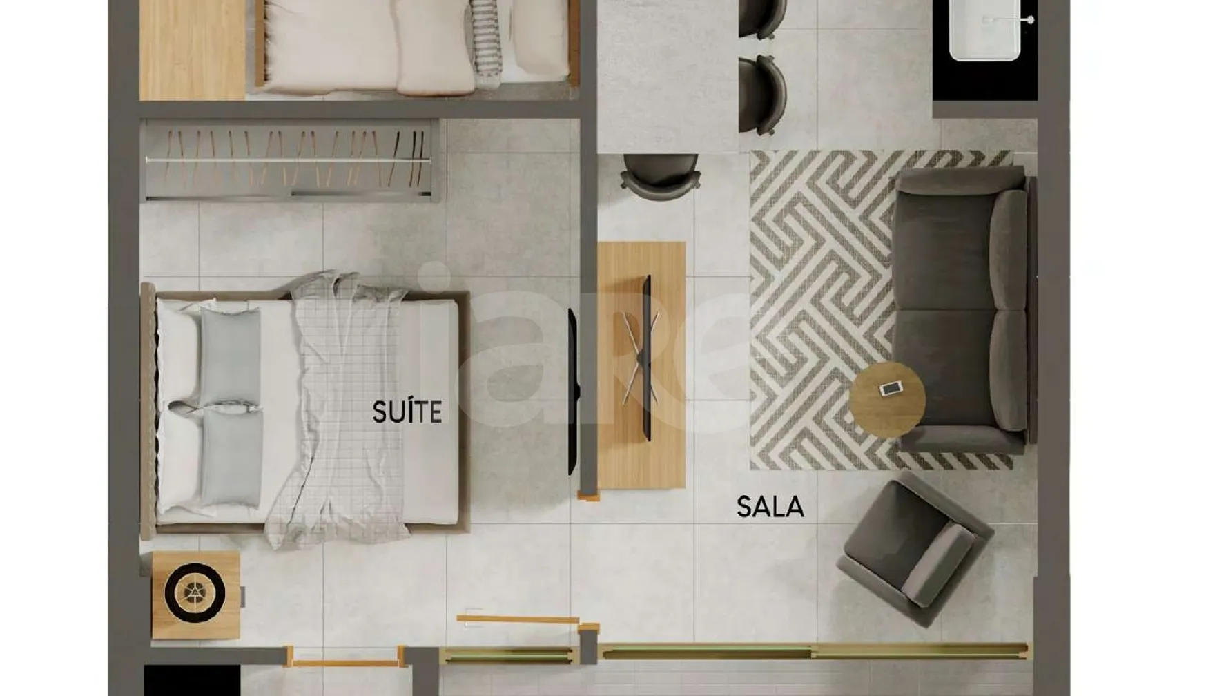 Planta — Apartamento 45,1 m²