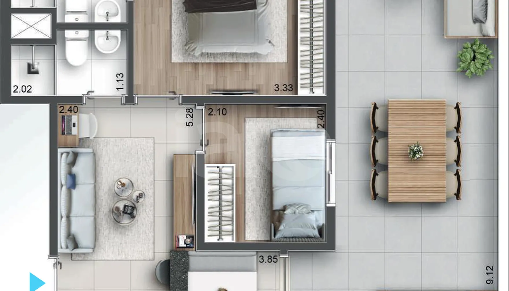 Planta — Garden 74 m²