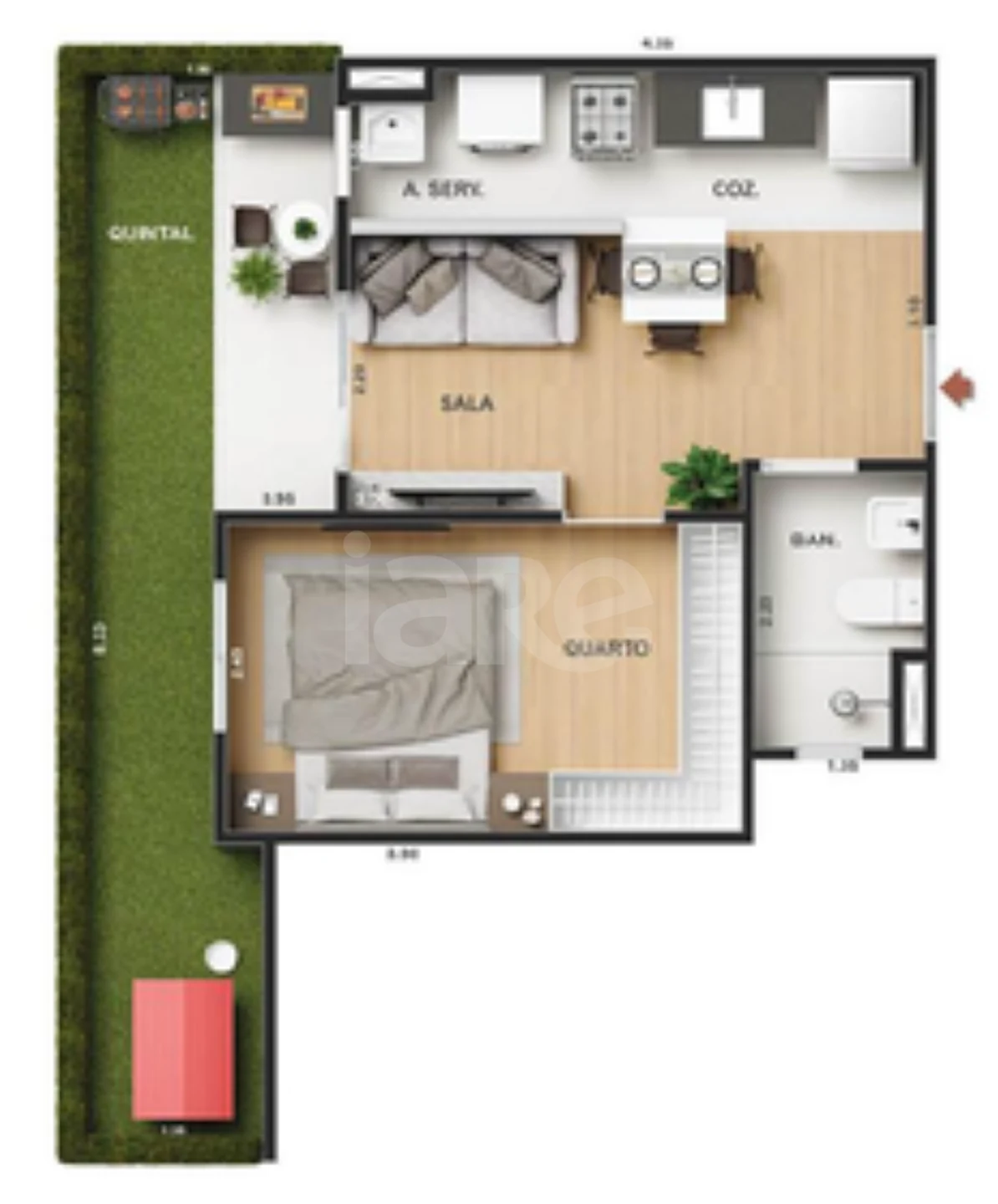 Planta — Garden 53,81 m²