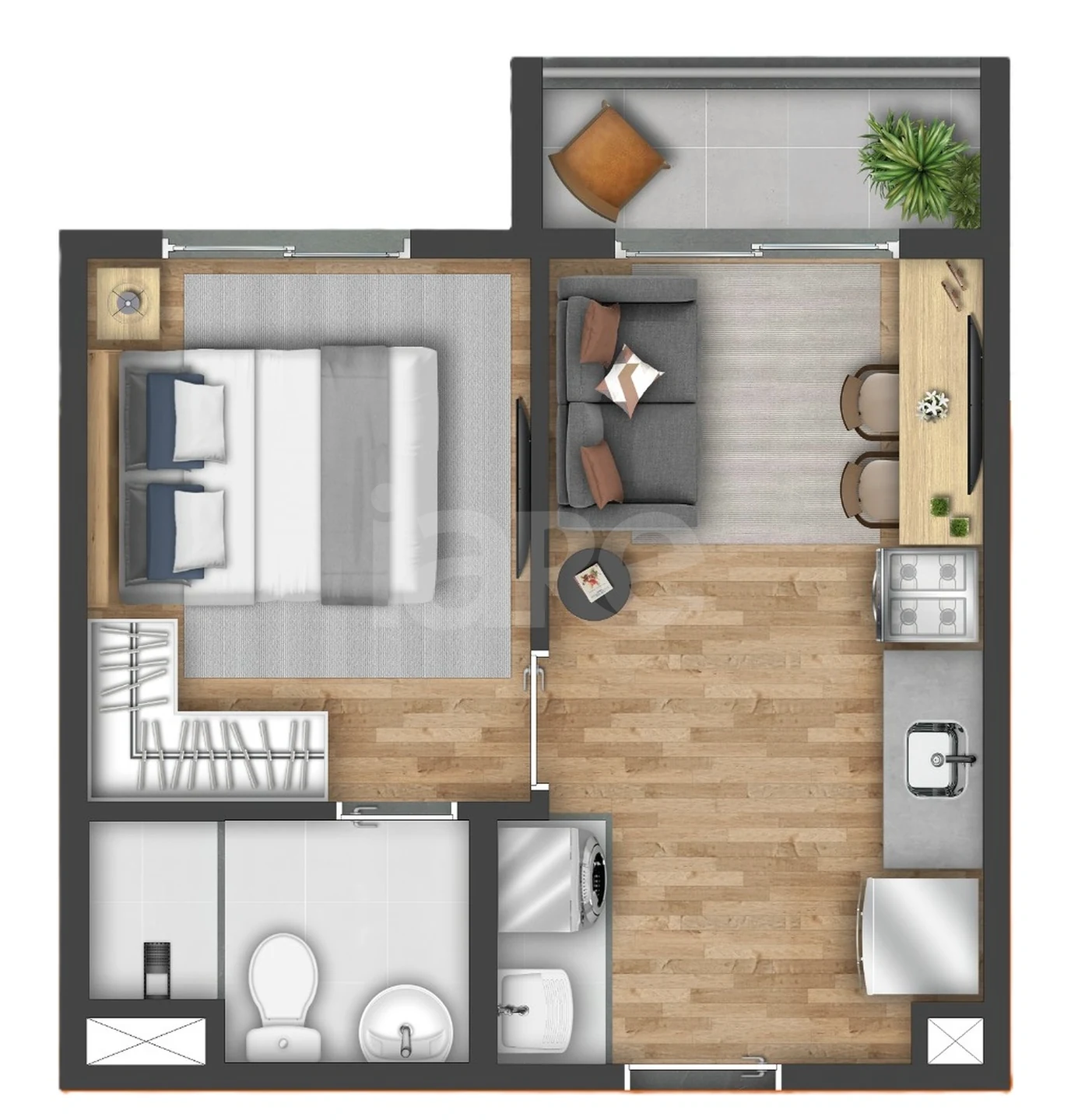 Planta — Apartamento 26,39 m²