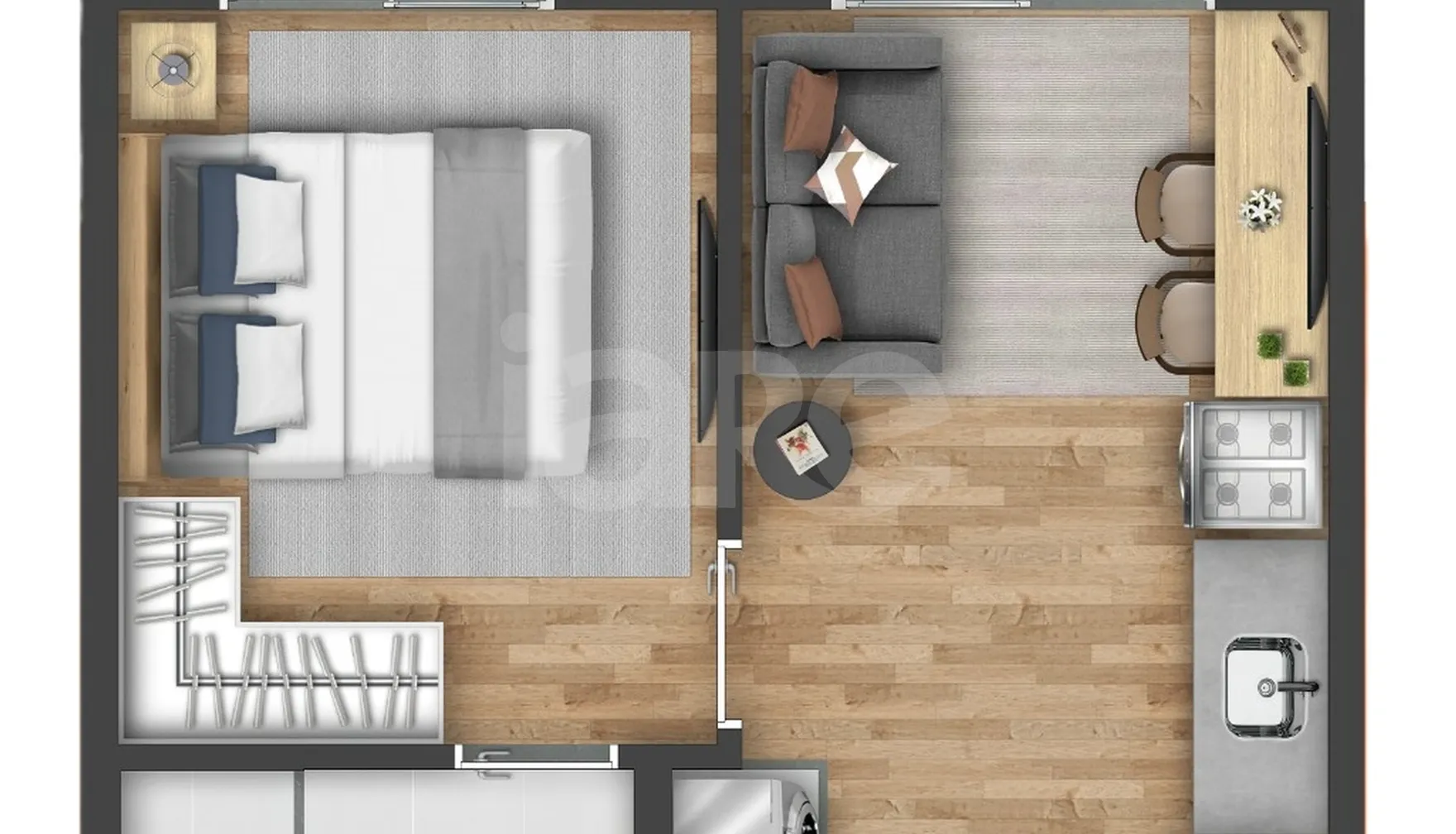 Planta — Apartamento 26,39 m²
