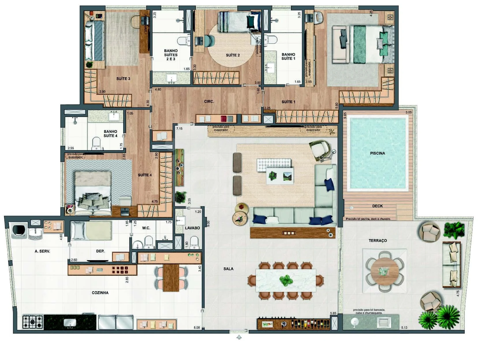 Planta — Cobertura Horizontal 240,49 m² · 1º pavimento
