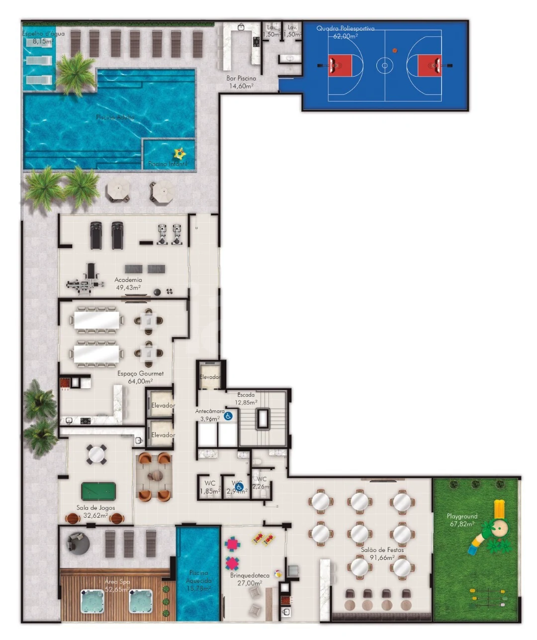 Planta — Pavimento lazer