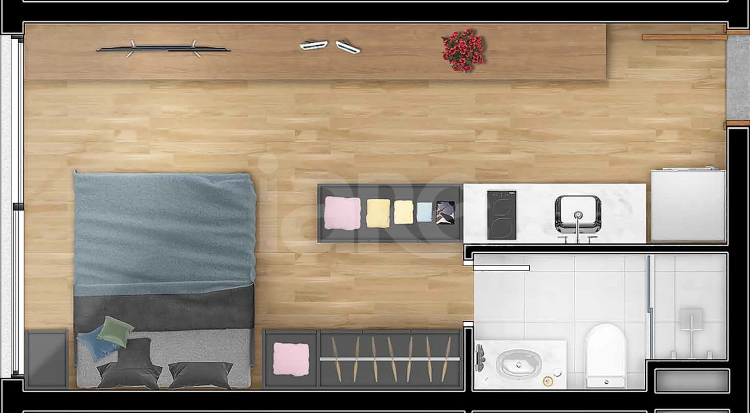 Planta — Studio 29,27 m²
