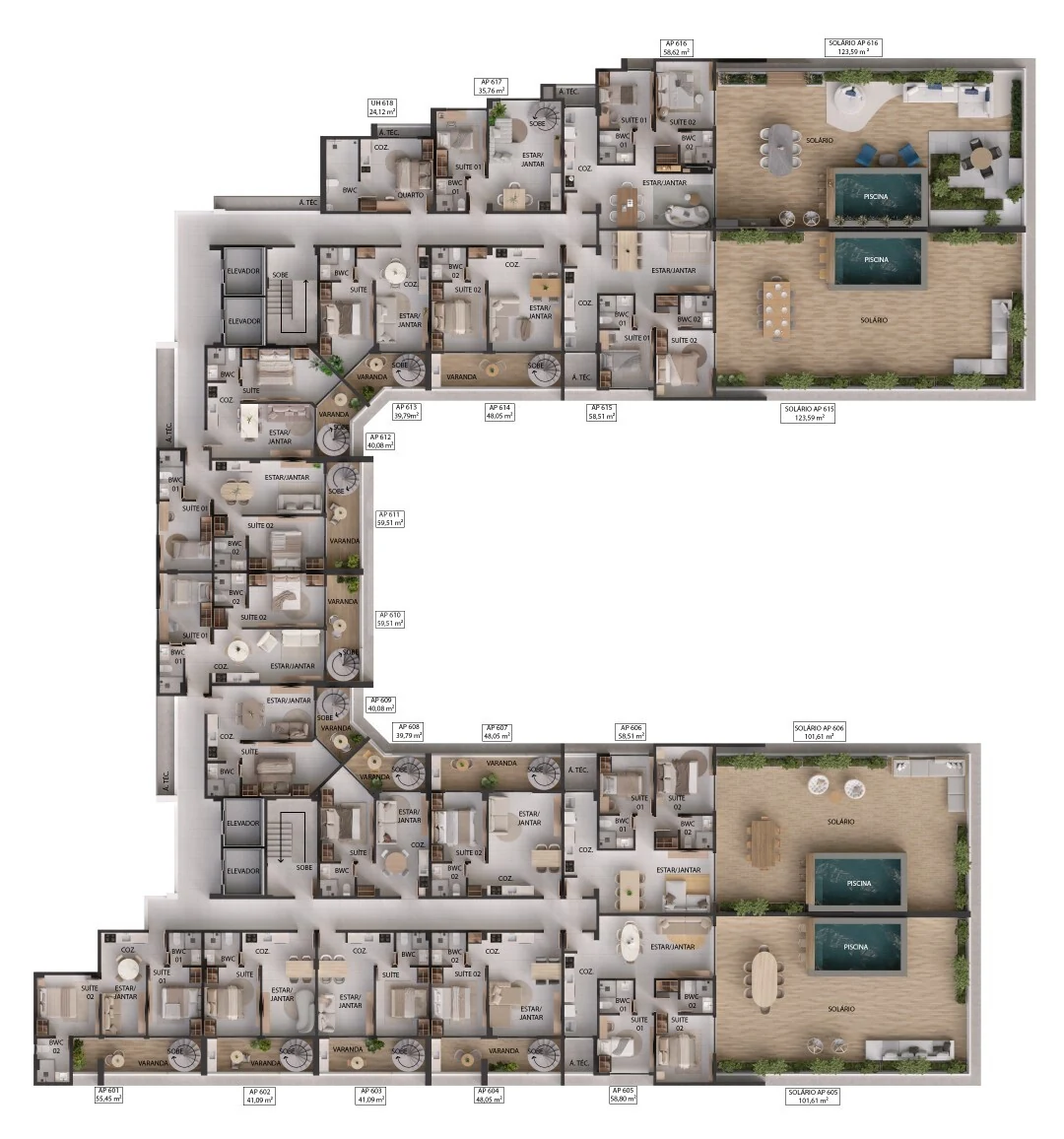 Planta — Pavimento 6
