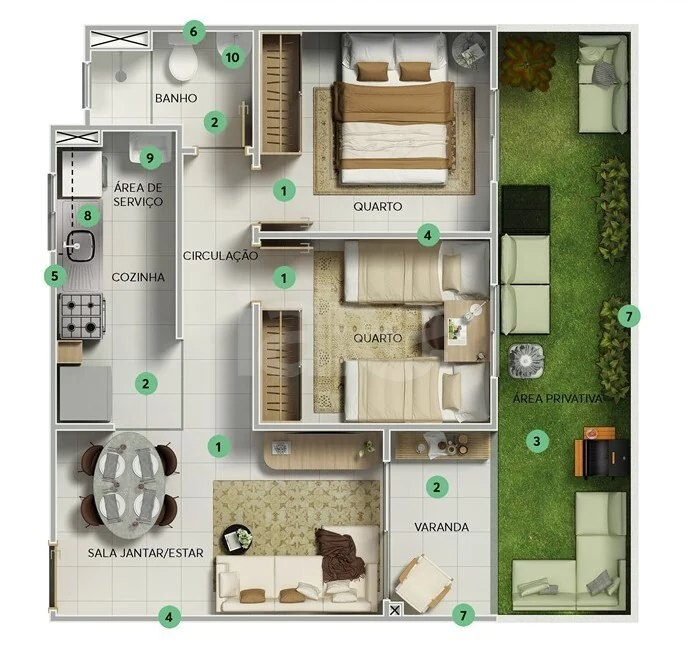 Planta — Garden 59,12 m²