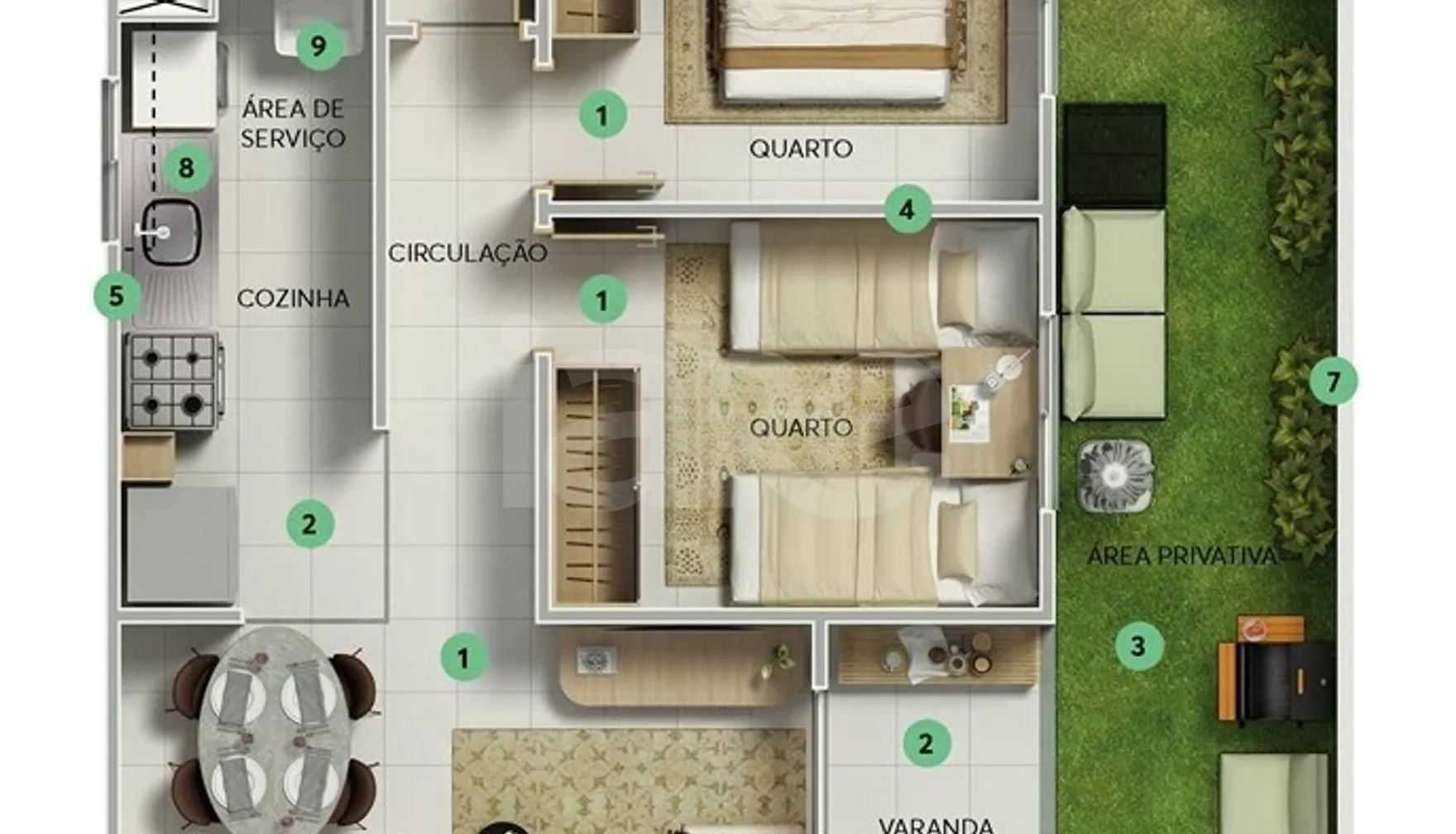 Planta — Garden 59,12 m²