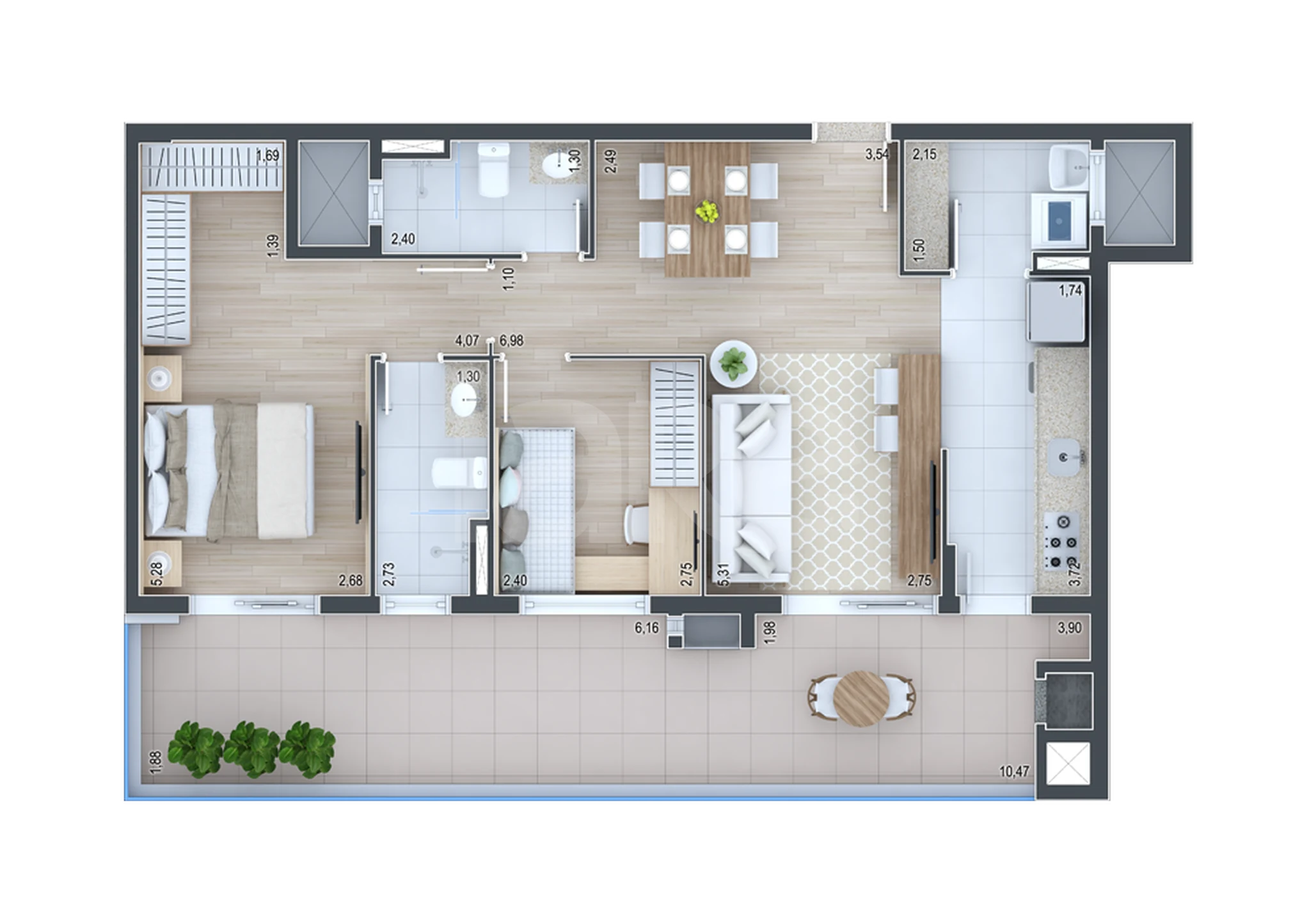 Planta — Garden 87,95 m²