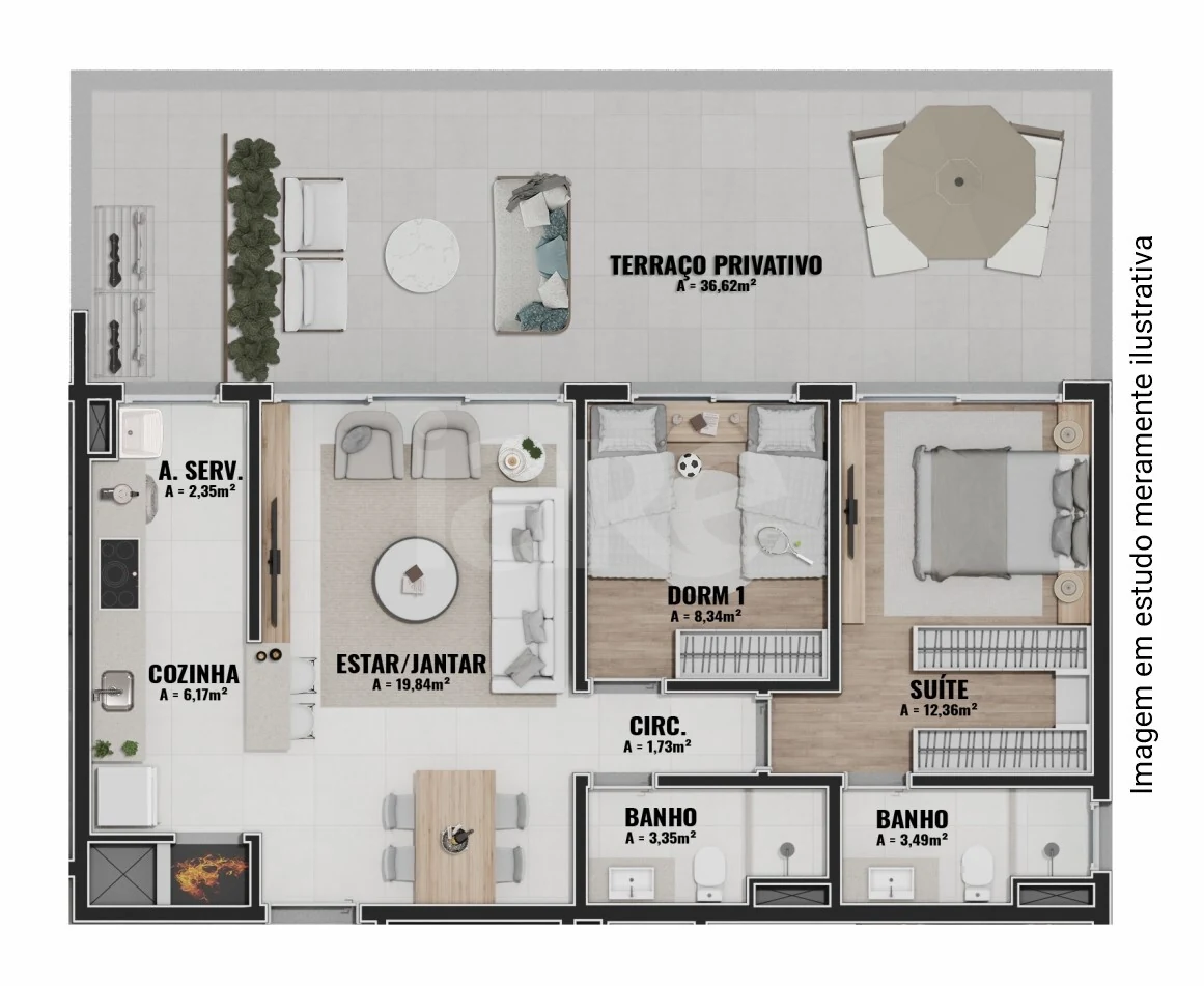 Planta — Garden 110,45 m²