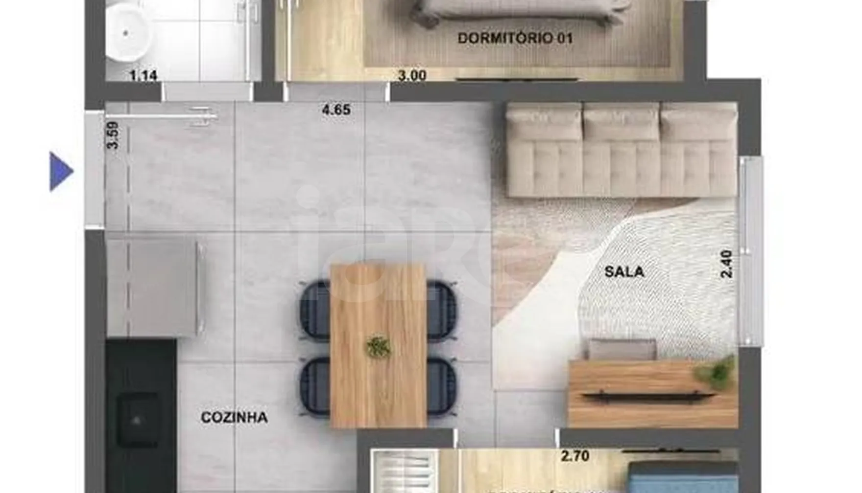 Planta — Apartamento 35 m²