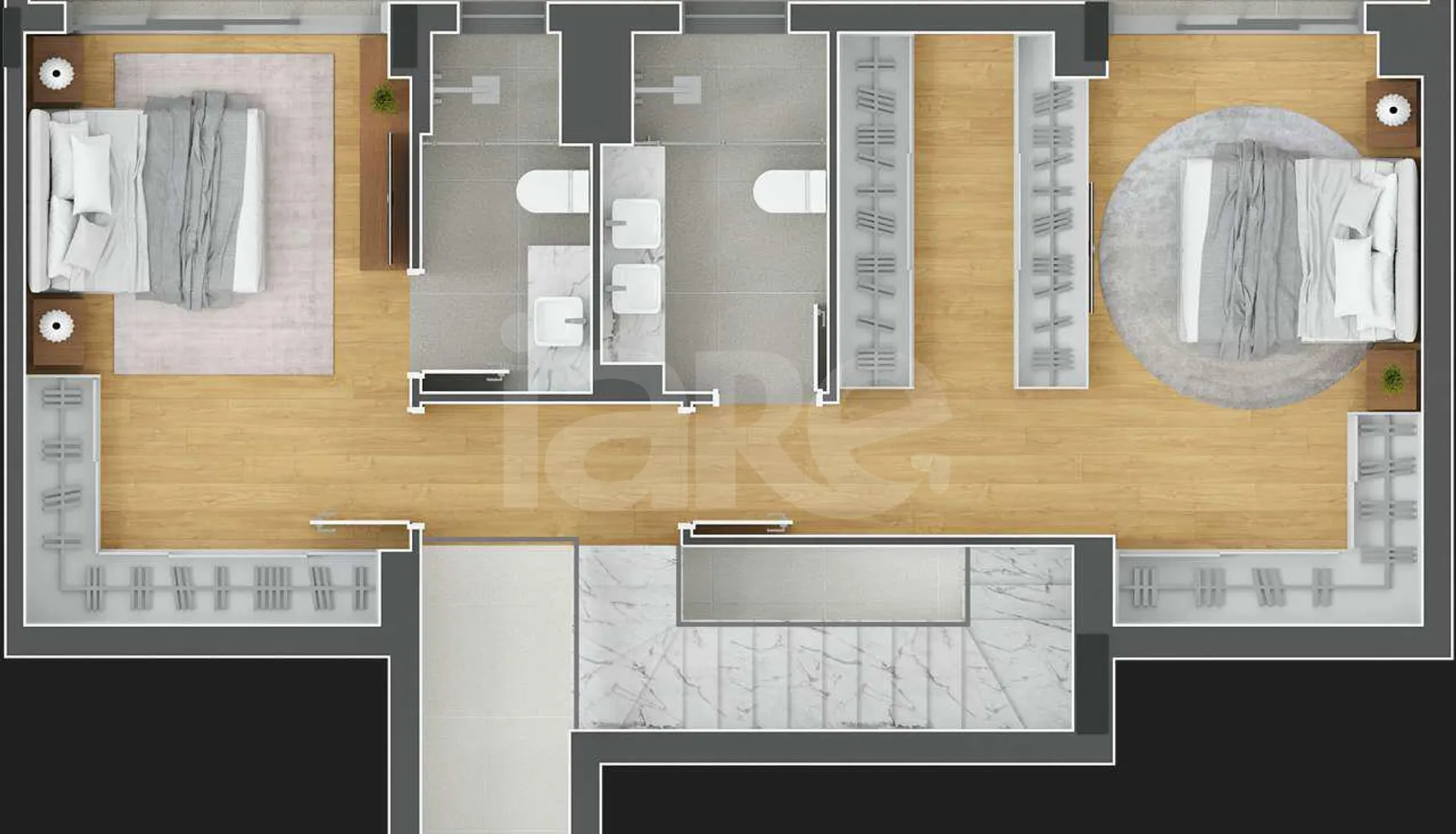 Planta — Cobertura Duplex 166,59 m²