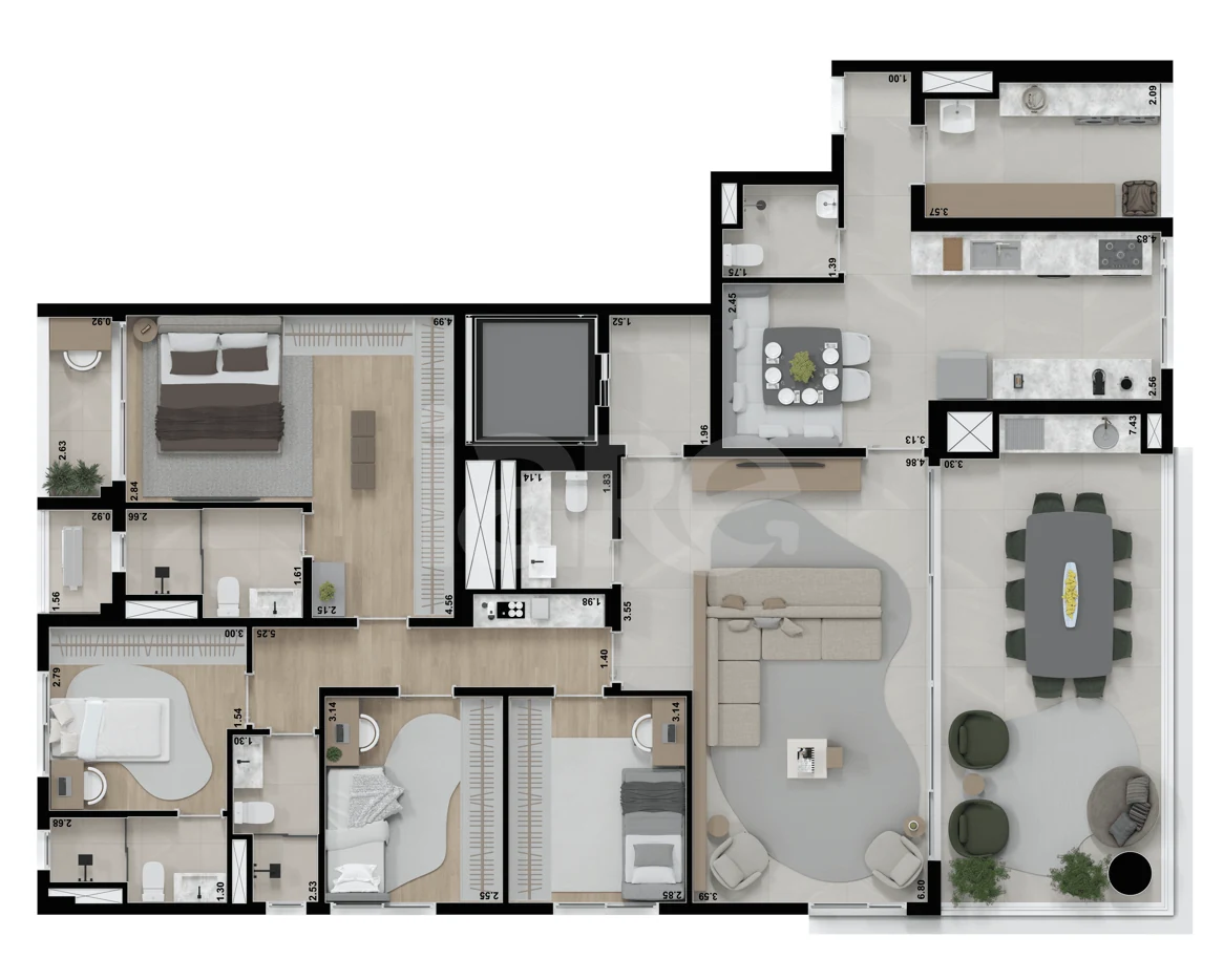 Planta — Apartamento 178 m²