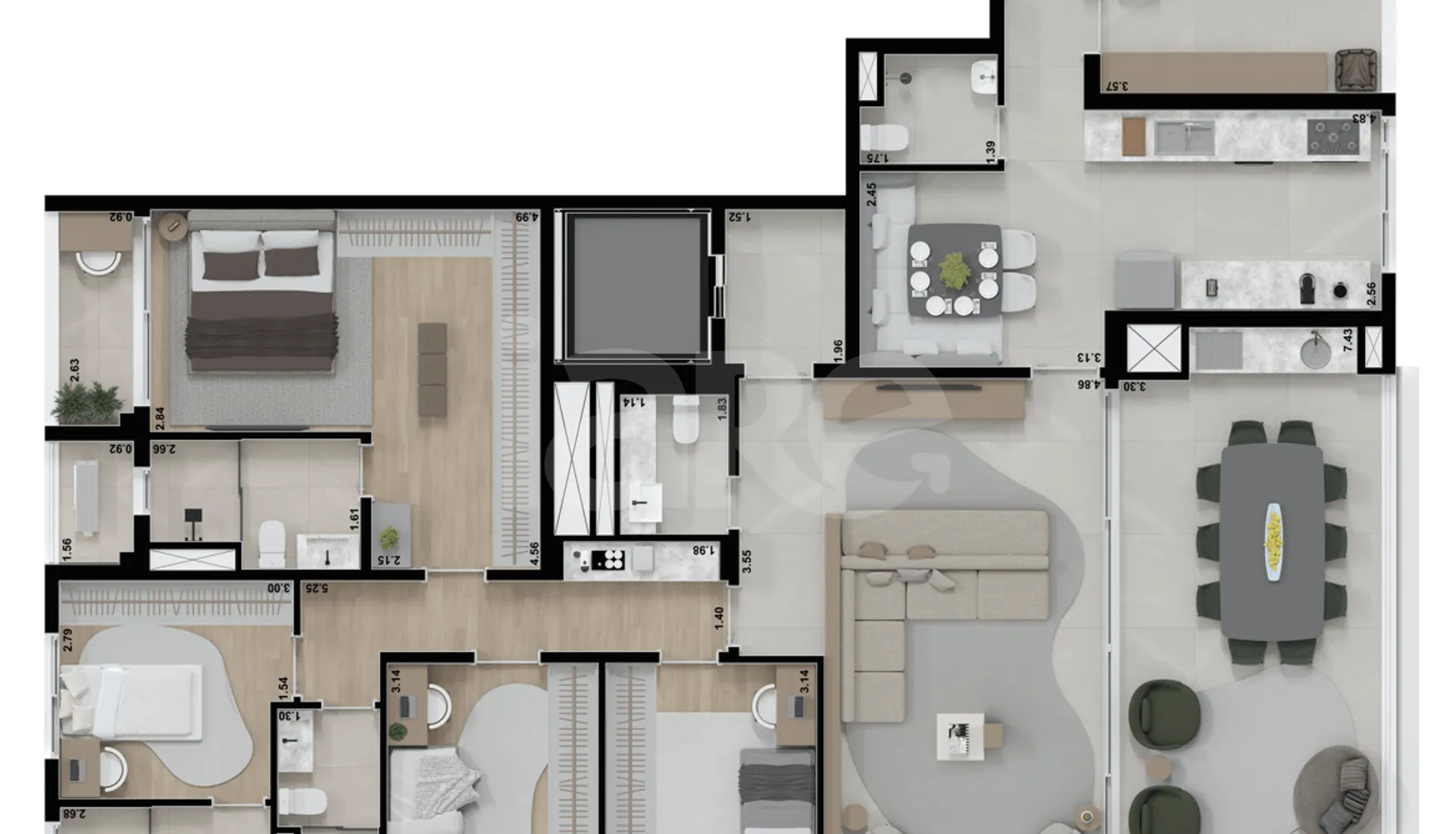 Planta — Apartamento 178 m²