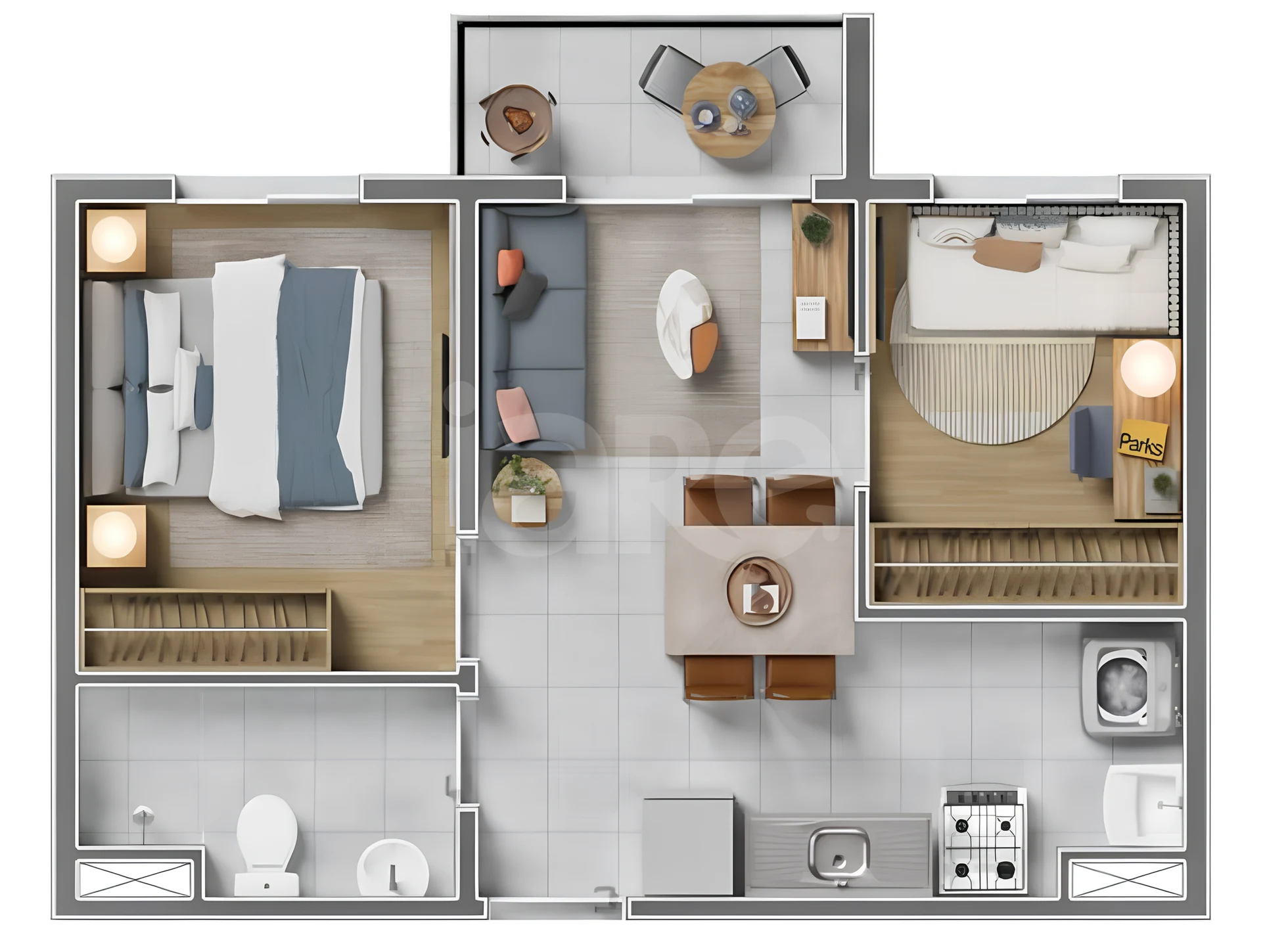 Planta — Apartamento 36,04 m²