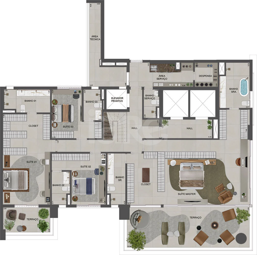 Planta — Cobertura Duplex 571,75 m²