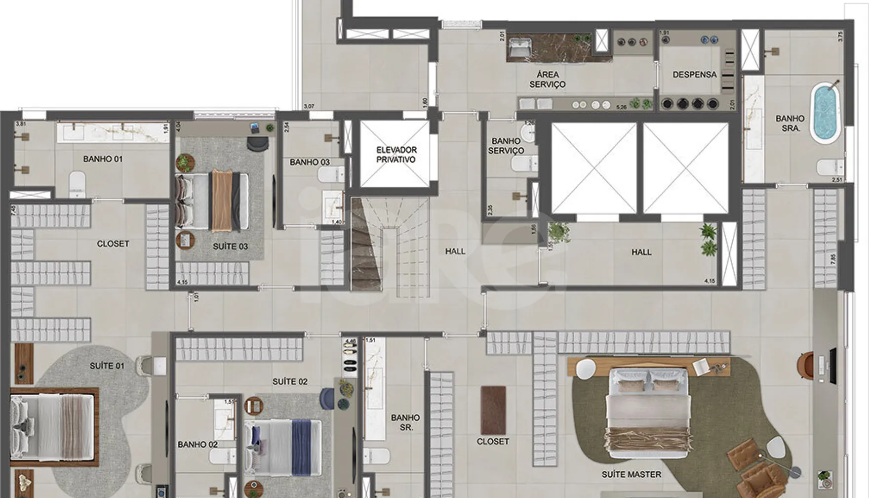 Planta — Cobertura Duplex 571,75 m²