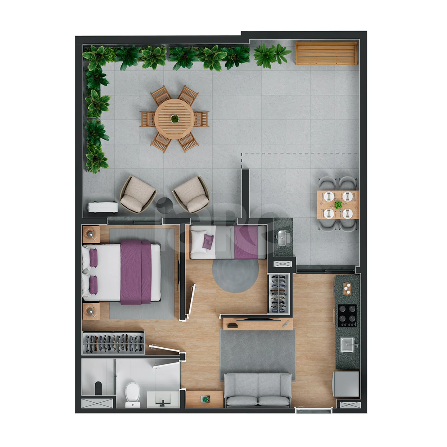 Planta — Garden 65,67 m²