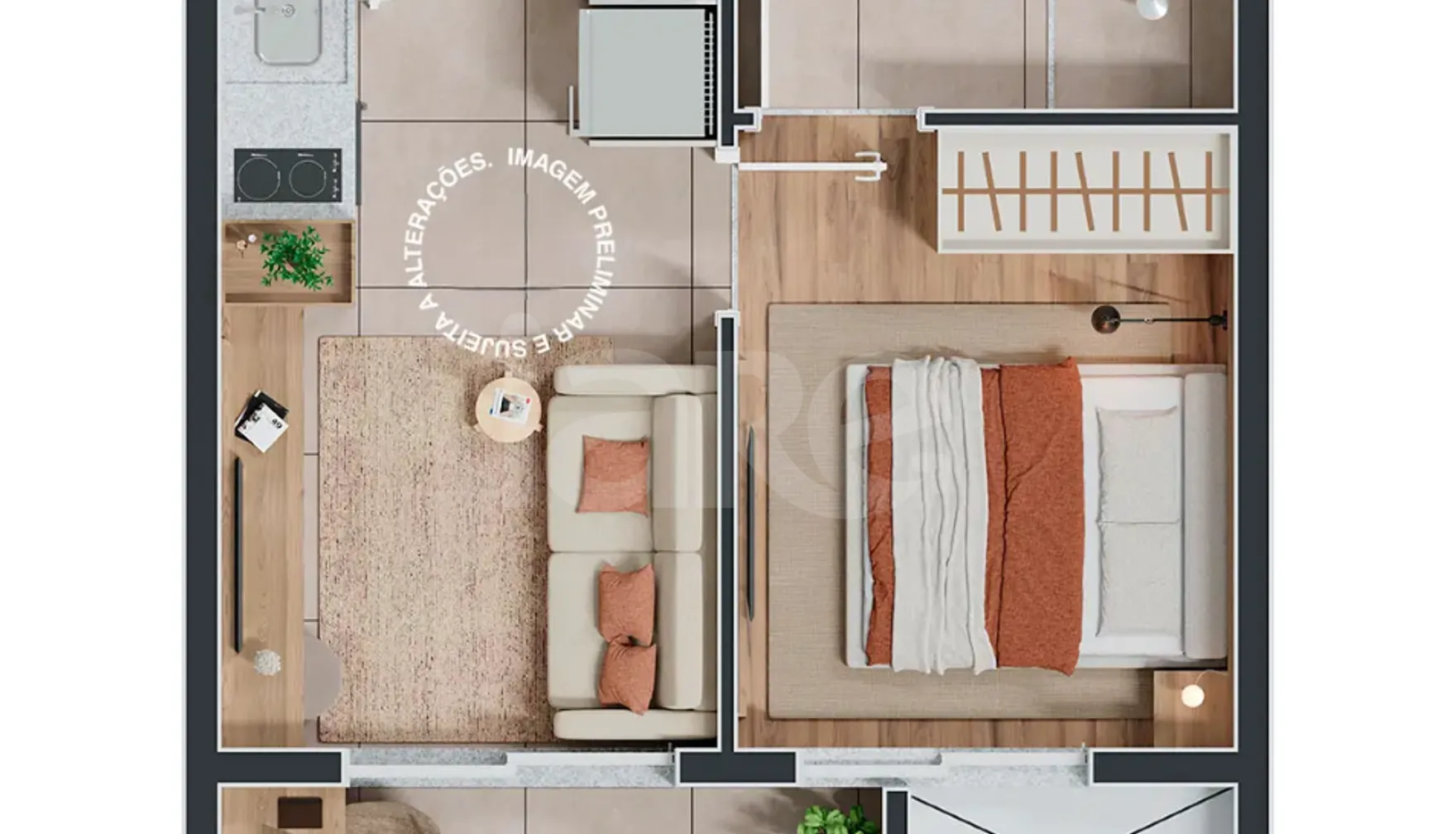 Planta — Apartamento 27,58 m²