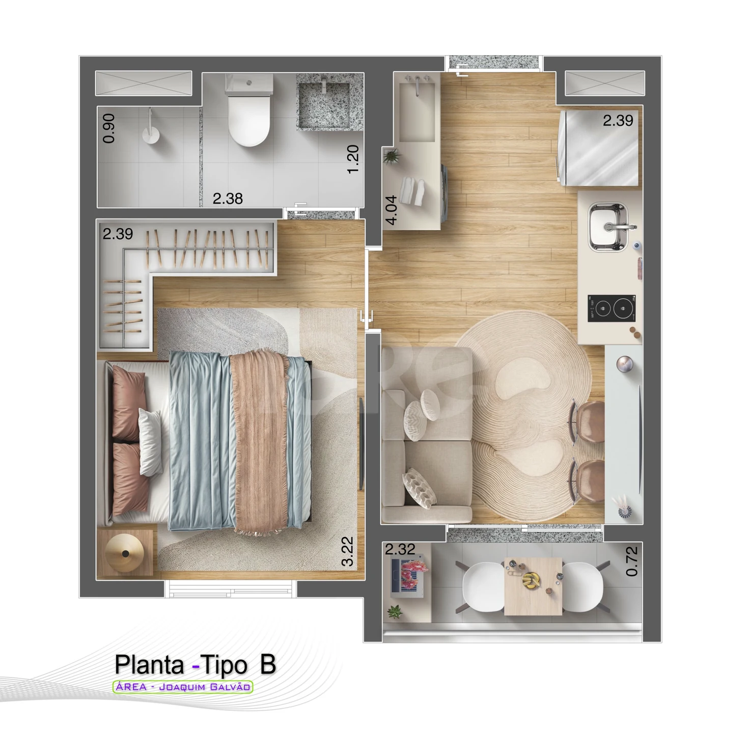 Planta — Apartamento 25,14 m²