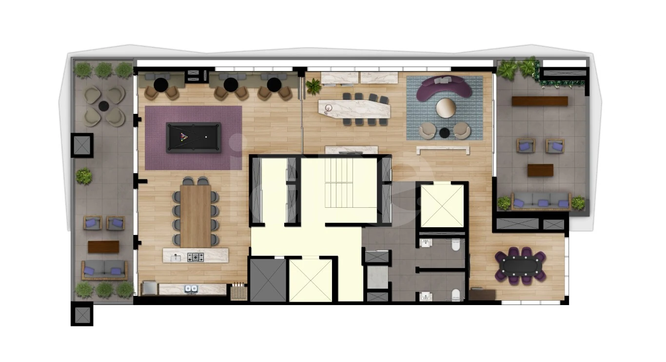 Planta — Implantação rooftop