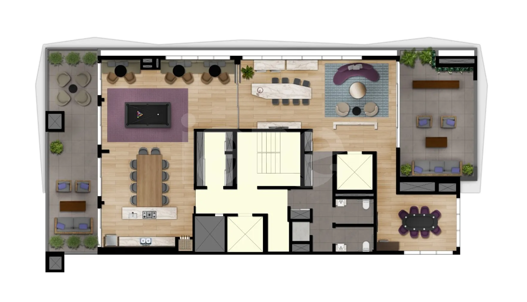 Planta — Implantação rooftop