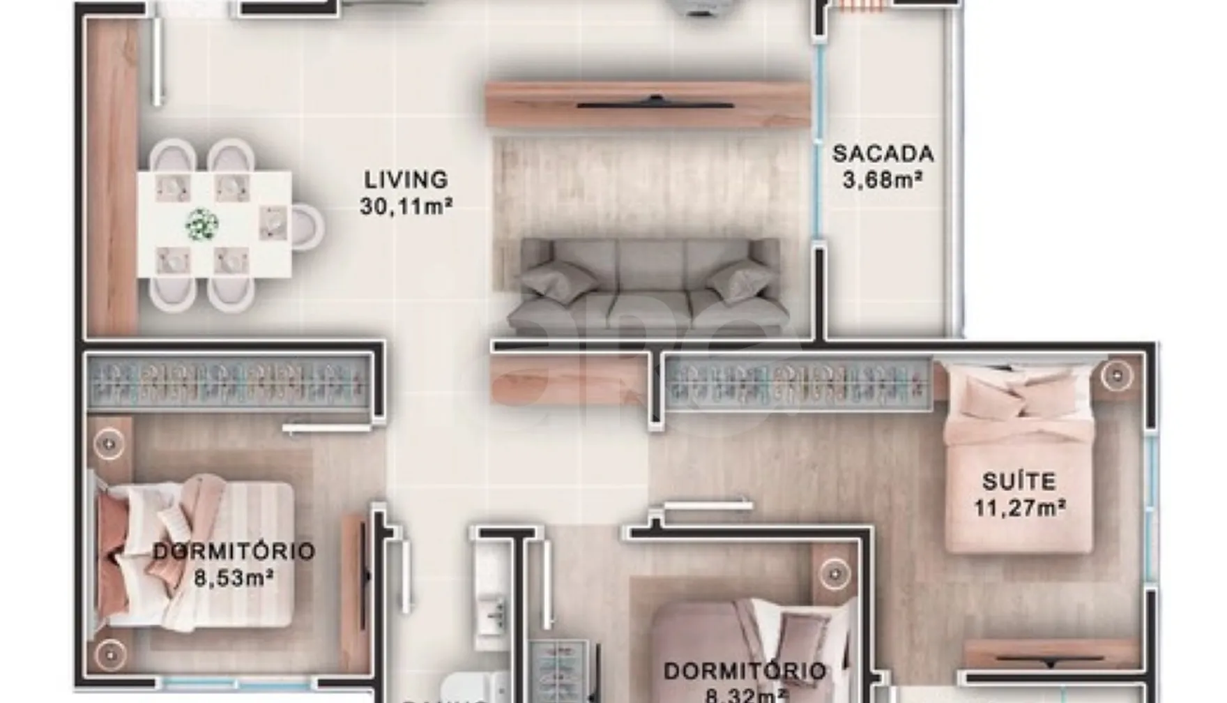 Planta — Garden 76,72 m²