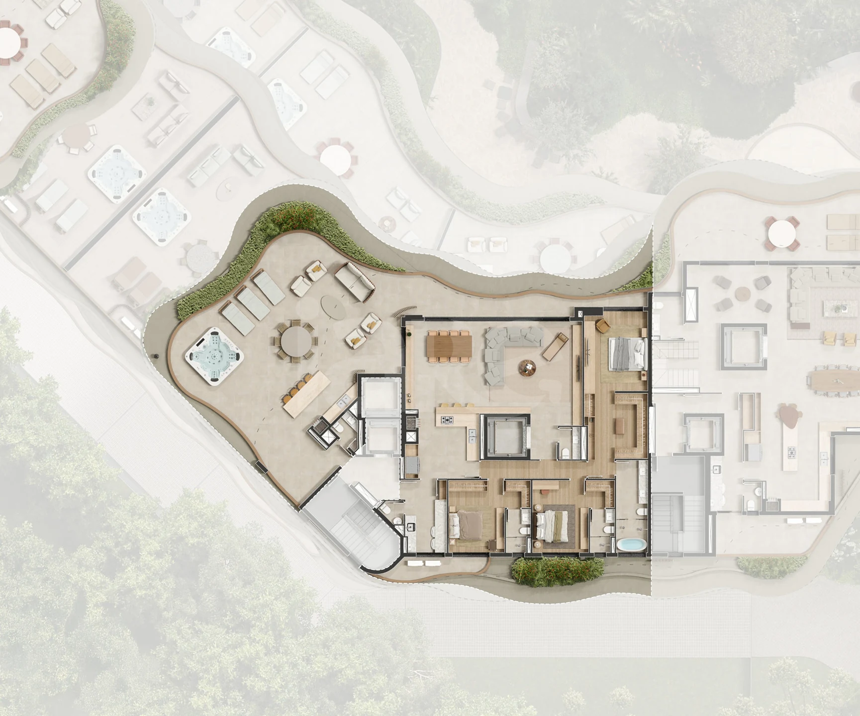 Planta — Cobertura Horizontal 329,14 m² · 1º pavimento