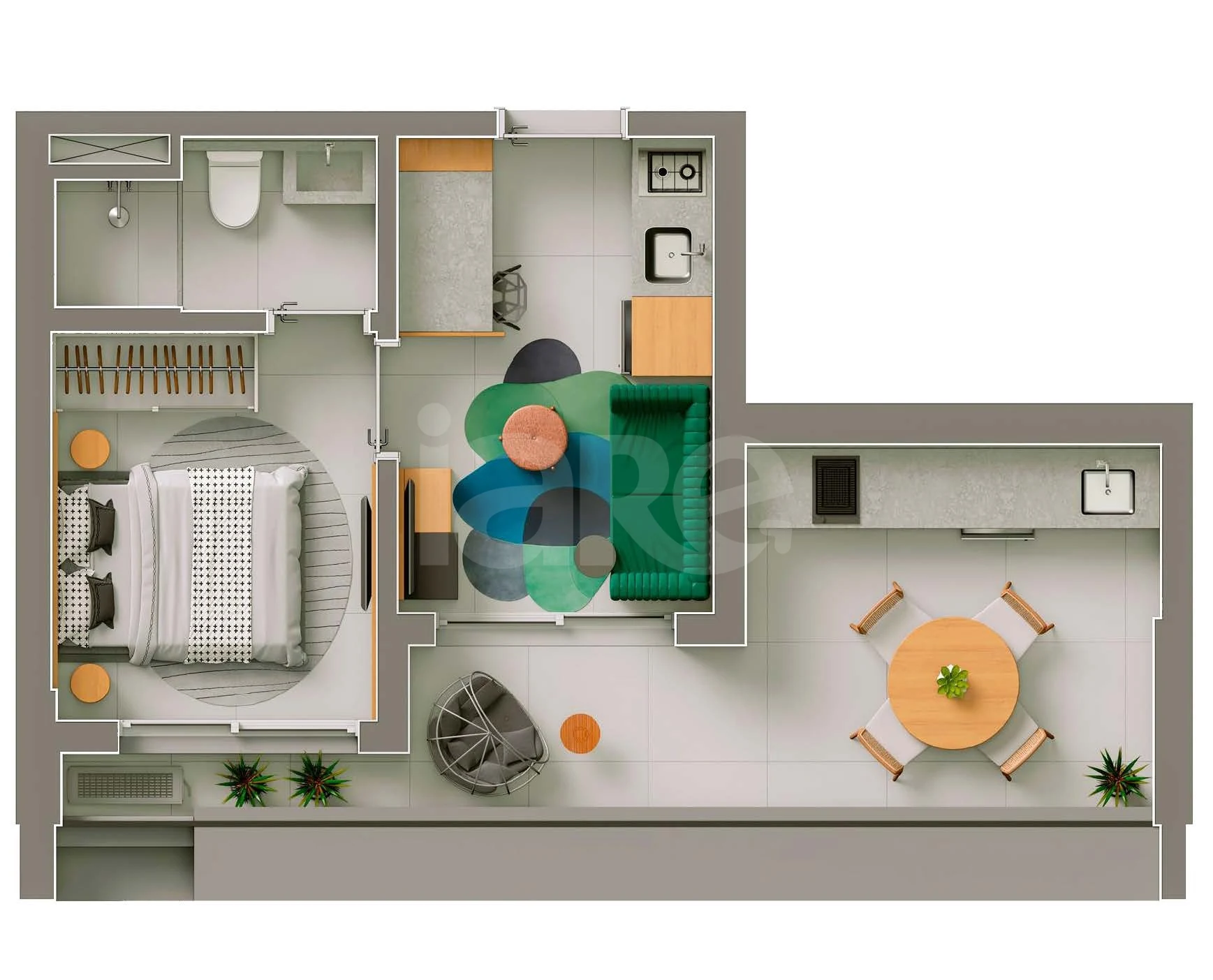 Planta — Apartamento 42,34 m²