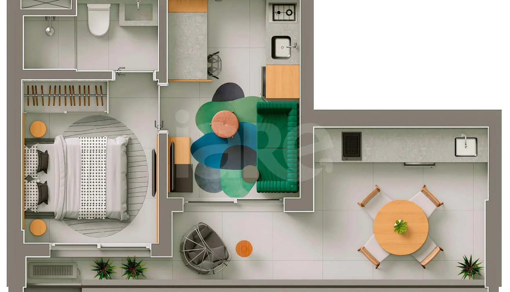 Planta — Apartamento 42,34 m²
